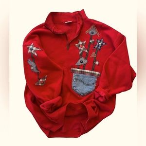 Vintage cottage country quarter zip sweatshirt